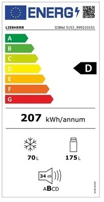 LIEBHERR ICBNd5153 Chłodziarko-zamrażarka do zintegrowanej zabudowy